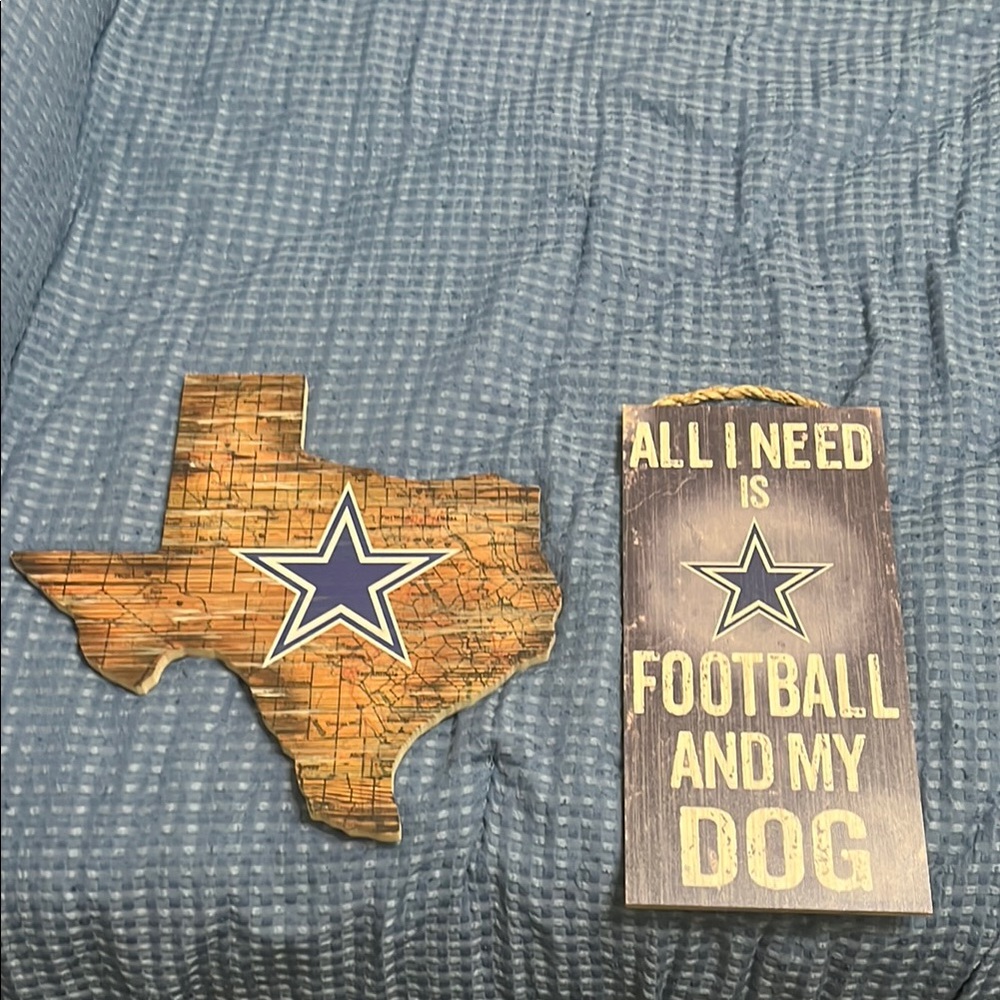 Dallas Cowboys Wood Wall Decor Set - Blue Star Texas & Sign